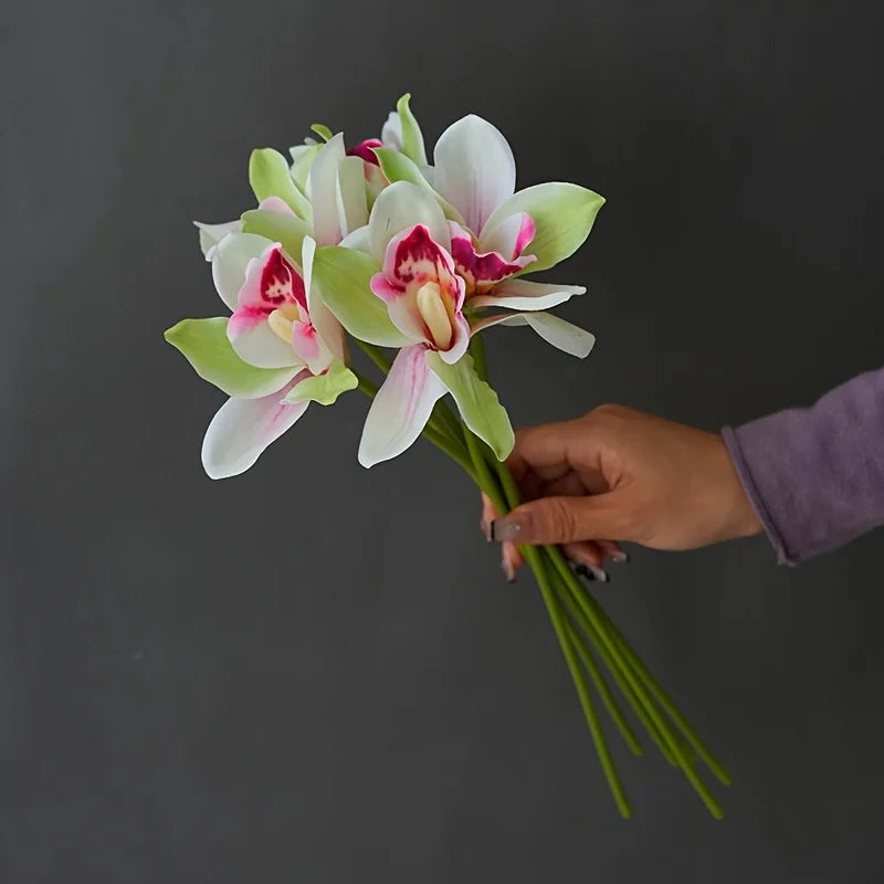 Orquídea em Seda Buquê 6 Unidades