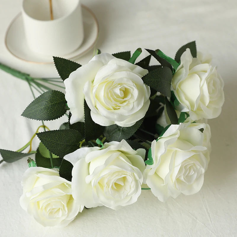 Rosa Peônia Buquê em Seda