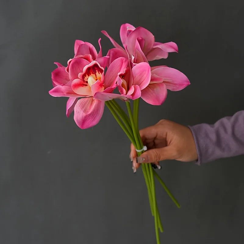 Orquídea em Seda Buquê 6 Unidades