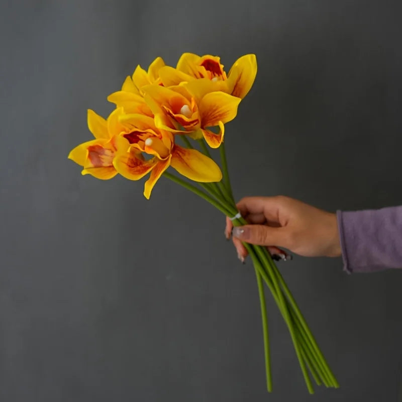 Orquídea em Seda Buquê 6 Unidades