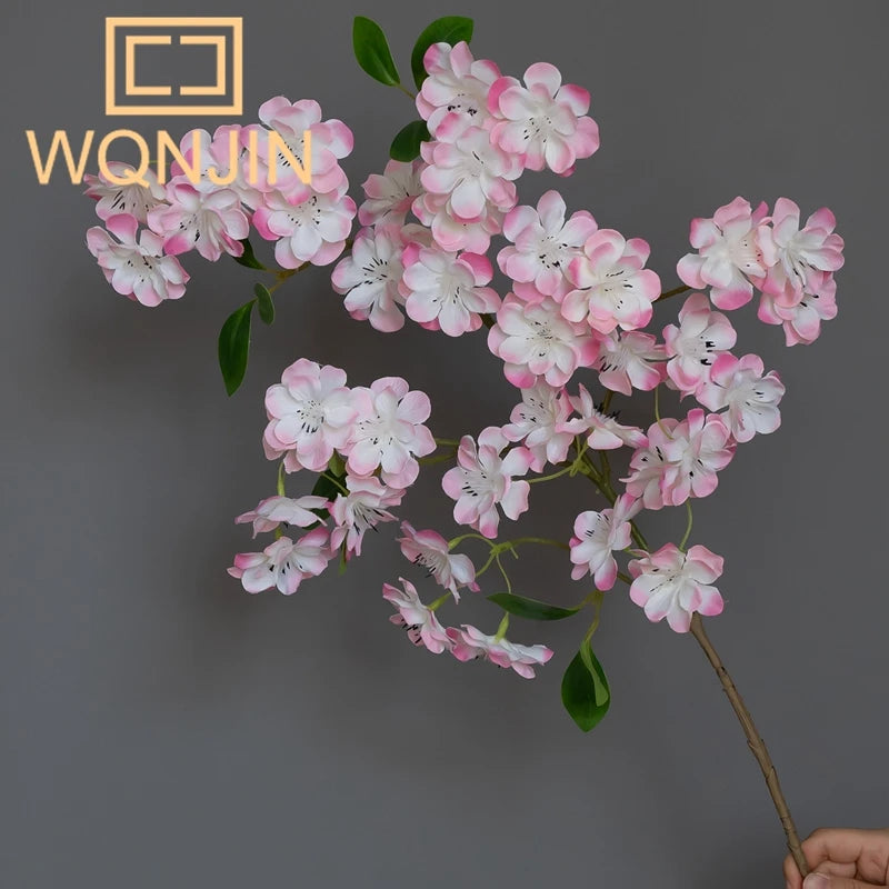 1PC Buquê de Casamento de Flores de Cerejeira Simuladas de Luxo Leve, Decoração Grande de Chão para Interiores de Sala de Estar