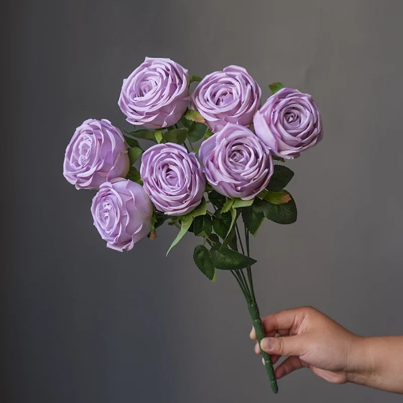 Rosa Imperial Colombiana em Seda Buquê 7 Unidades