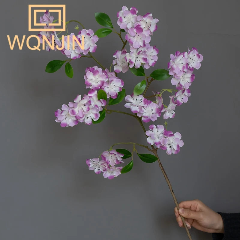 1PC Buquê de Casamento de Flores de Cerejeira Simuladas de Luxo Leve, Decoração Grande de Chão para Interiores de Sala de Estar
