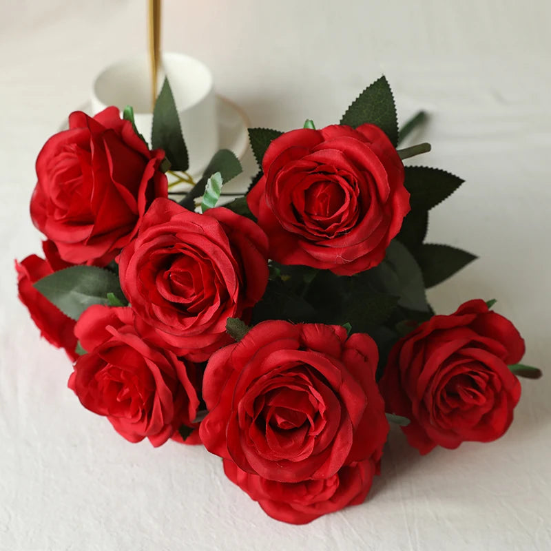 Rosa Peônia Buquê em Seda
