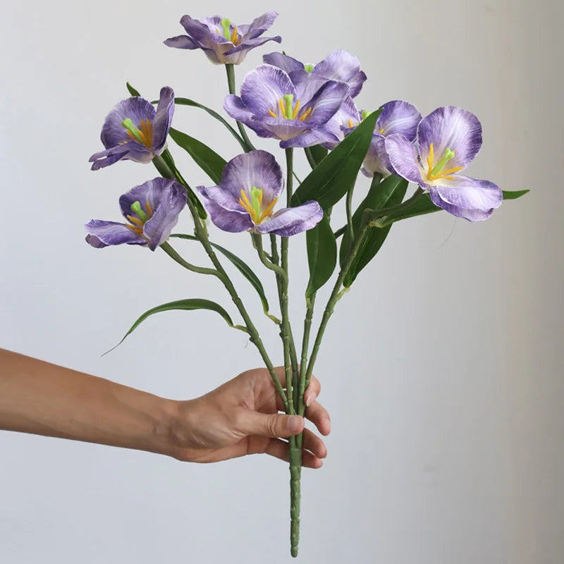 Tulipa em Seda Ramo 9 Cabeças