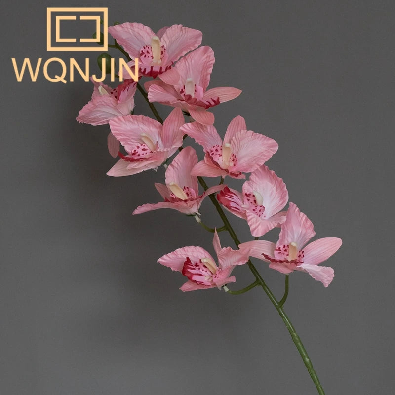 1PC Orquídea Borboleta Simulada de Luxo Leve com 9 Hastes, Decoração Floral Artificial para Sala de Estar e Mesa de Jantar, Arte Floral para Casa