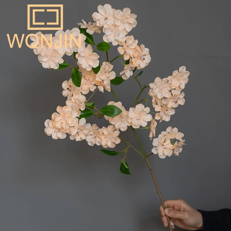 1PC Buquê de Casamento de Flores de Cerejeira Simuladas de Luxo Leve, Decoração Grande de Chão para Interiores de Sala de Estar