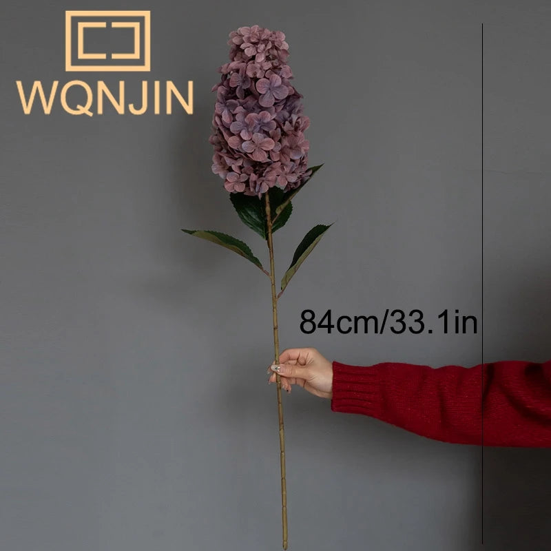 1PC Flor Artificial de Hortênsia Pagoda de Alta Qualidade para Decoração de Casamento, Arranjo Floral para Sala de Estar e Mesa de Jantar