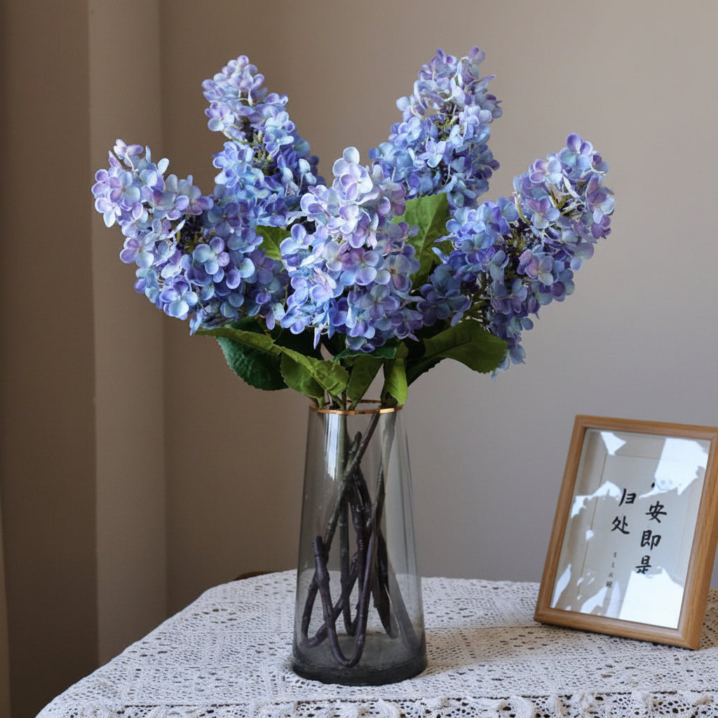 Belas Lilacs Hortênsia em Seda