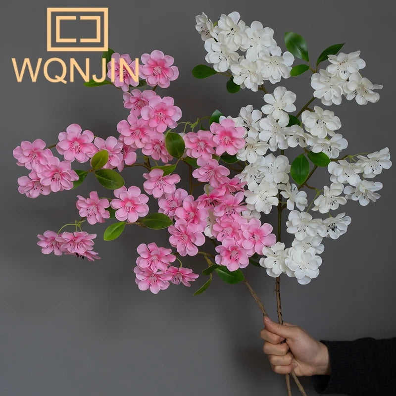 1PC Buquê de Casamento de Flores de Cerejeira Simuladas de Luxo Leve, Decoração Grande de Chão para Interiores de Sala de Estar