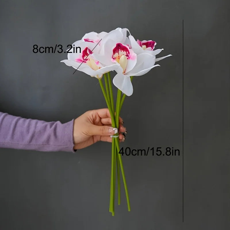 Orquídea em Seda Buquê 6 Unidades