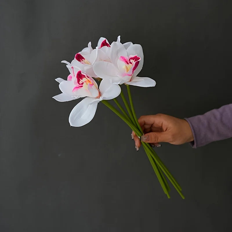 Orquídea em Seda Buquê 6 Unidades