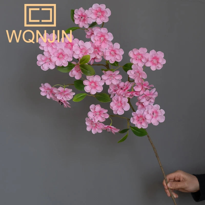 1PC Buquê de Casamento de Flores de Cerejeira Simuladas de Luxo Leve, Decoração Grande de Chão para Interiores de Sala de Estar